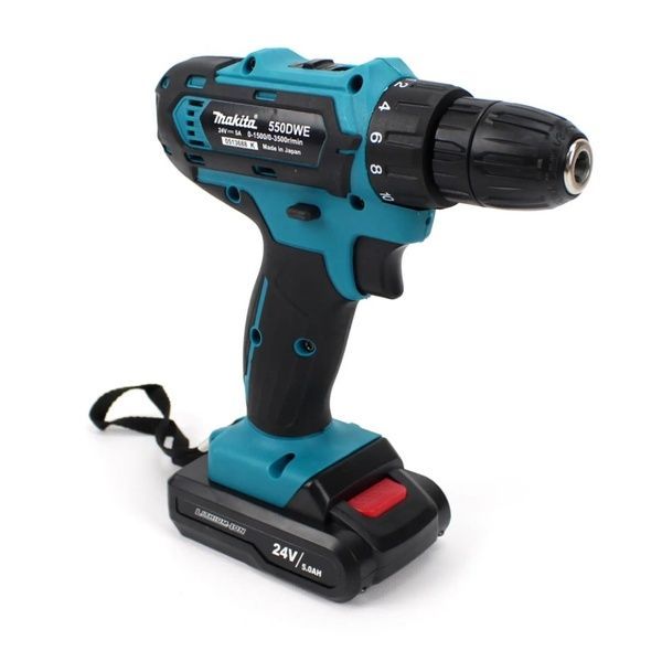 Шуруповерт Makita 550 DWE (24V, 5.0 АН) Акумуляторний шуруповерт Макіта, дриль шуруповерт 550 DWE с набором фото