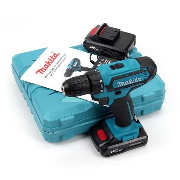 Шуруповерт Makita 550 DWE (24V, 5.0 АН) Акумуляторний шуруповерт Макіта, дриль шуруповерт 550 DWE с набором фото