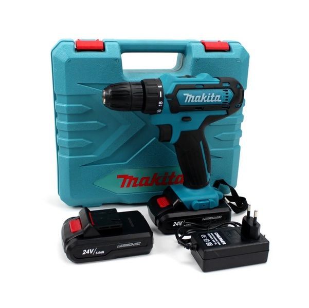 Шуруповерт Makita 550 DWE (24V, 5.0 АН) Акумуляторний шуруповерт Макіта, дриль шуруповерт 550 DWE с набором фото