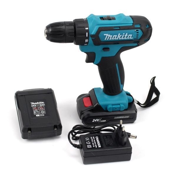 Шуруповерт Makita 550 DWE (24V, 5.0 АН) Акумуляторний шуруповерт Макіта, дриль шуруповерт 550 DWE с набором фото