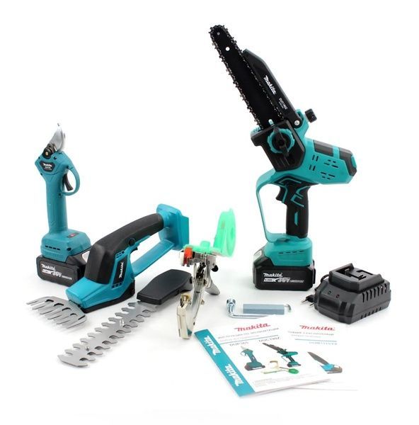 Аккумуляторный набор 4в1 Makita 36V (Пила DUC190Z + Секатор DUP365 + Ножницы кусторез DUM111SYX + Степлер садовый) 753 фото