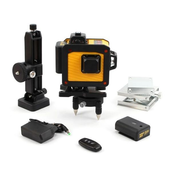Аккумуляторный лазерный уровень DeWalt DCLE34032N 4D 16 лучей (24V, 5AH). АКБ нивелир Деволт E34032N фото