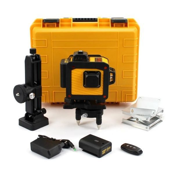 Аккумуляторный лазерный уровень DeWalt DCLE34032N 4D 16 лучей (24V, 5AH). АКБ нивелир Деволт E34032N фото