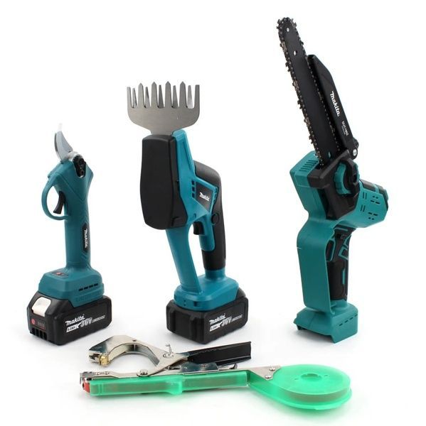 Аккумуляторный набор 4в1 Makita 36V (Пила DUC190Z + Секатор DUP365 + Ножницы кусторез DUM111SYX + Степлер садовый) 753 фото