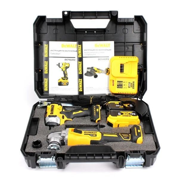 Набір 2в1 АКБ DeWalt 36V (Гайковерт DCF922D2T + Болгарка DCG405P2) Набір 2в1 Деволт набор 2в1  DeWalt фото