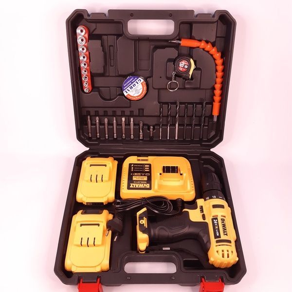 Шуруповерт dewalt dcd791 (24v, 4.0Ah) с набором инструментов. аккумуляторный дрель-шуруповерт девольт 55 фото