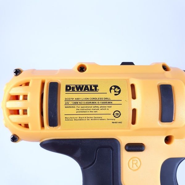 Шуруповерт dewalt dcd791 (24v, 4.0Ah) с набором инструментов. аккумуляторный дрель-шуруповерт девольт 55 фото