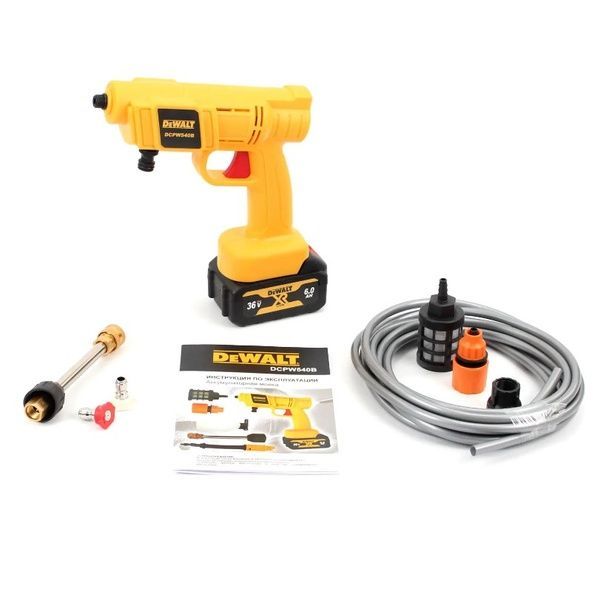 Акумуляторна ручна мийка DeWalt DeWalt DCPW540B (36V, 6Ah, 26bar), АКБ мийка Деволт DCPW540B фото