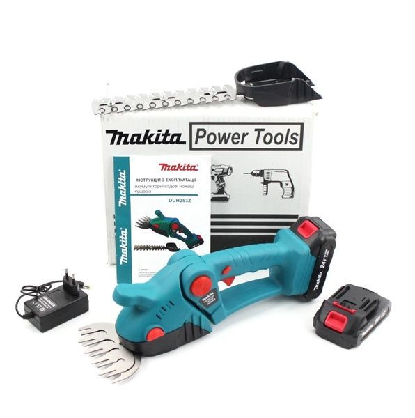Аккумуляторные ножницы-кусторез Makita DUH253Z (24V, 5AH), АКБ ножницы для травы и кустов Макита 253Z фото