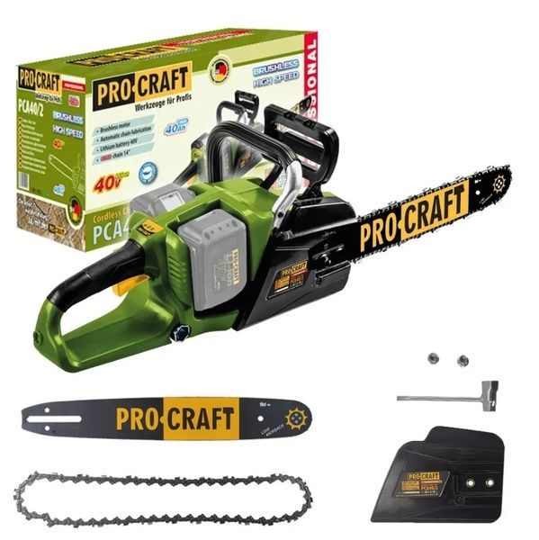 Акумуляторна ланцюгова пилка Procraft PCA40/2  з  АКБ 4Ач (зарядний пристрій + 2 акумулятори) Procraft PCA40/2 з АКБ фото