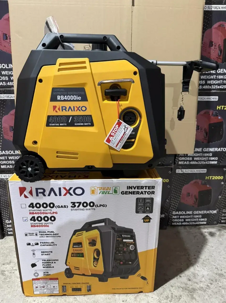 Инверторный генератор Raixo RB4000ie 4.0 кВт с электростартером и пультом ДУ, тихий бензиновый генератор RB4000ie (3.5-4.0 кВт) фото