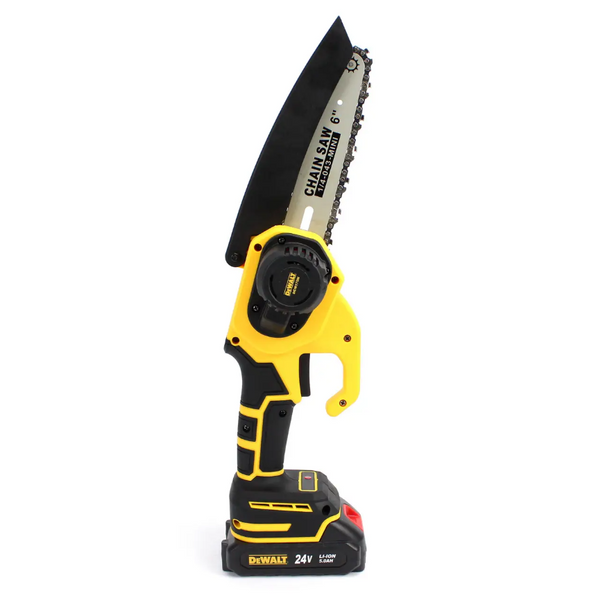 Аккумуляторная мини пила DeWalt DCM170N (24V, 5AH, шина 15 см) с бесключевой натяжкой цепи DCM170N  фото