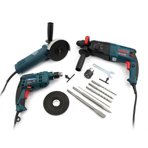 Набор 3в1 BOSCH (Перфоратор GBH 2-26 DRE + Болгарка GWS 850 CE PRO + Дрель GSB 13 RE). Набор 3в1 Бош 455701 фото
