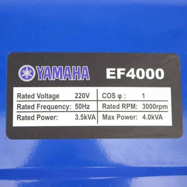 Бензиновый генератор Yamaha EF4000 (4 КВТ) Бензин 4-тактный генератор Ямаха EF4000 (3.5-4.0 кВт) фото