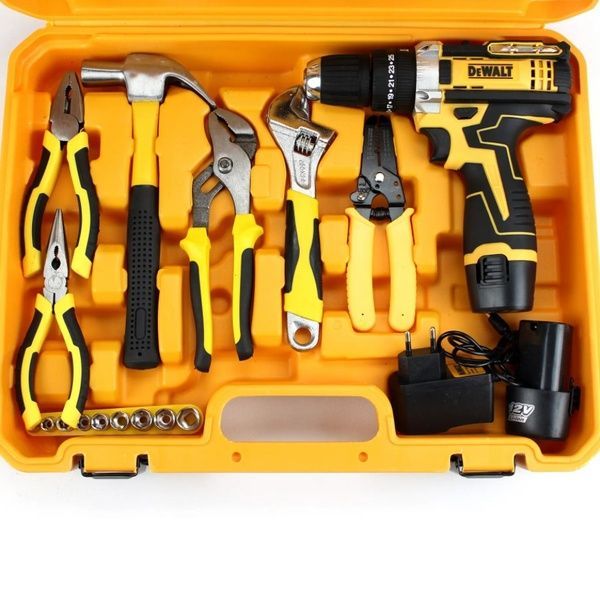 Ударний шуруповерт DeWALT DCD680 (12V 2AH) з великим набором інструментів (КІТ-9) Деволт КИТ-9 фото