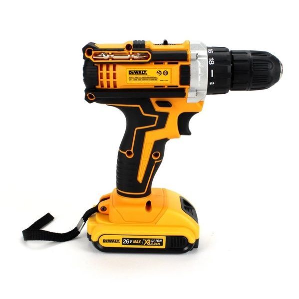 Шуруповерт DeWALT DCD771 (26V, 5AH) з великим набором інструментів. Дриль Деволт DCD771 26V, 5AH фото