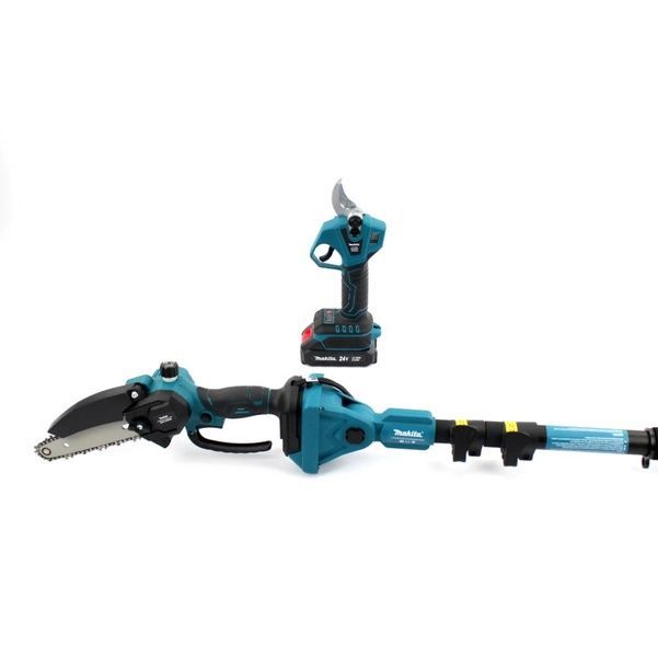 Набор 3в1 АКБ Makita 24V (Пила DUC155HN + Секатор DUP270 Digital+ Телескопическая штанга 2.6м) 7659 фото