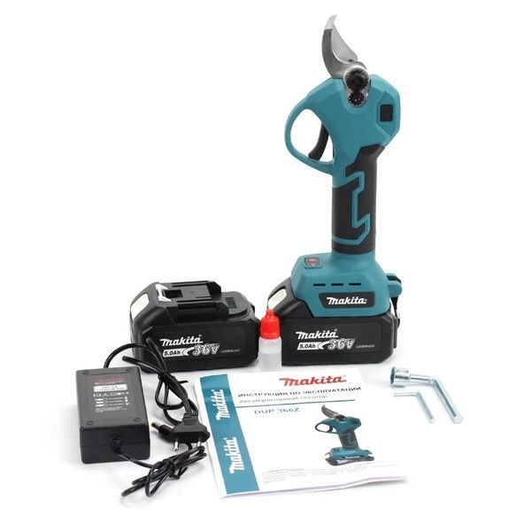 Аккумуляторный секатор Makita DUP 366Z (36V, 5AH), АКБ секатор Макита DUP 366Z фото