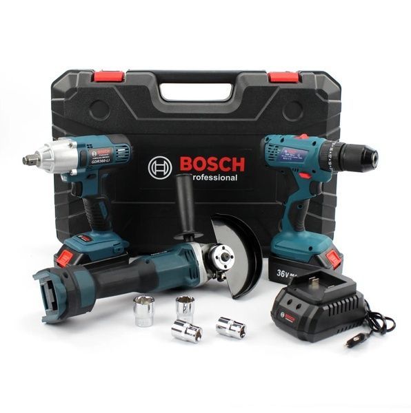 Набір 3в1 АКБ BOSCH 36V (Шуруповерт GSR 120-Li + Болгарка GWX36V-10C PRO + Гайковерт DCDR360-Li PRO) 455775 фото