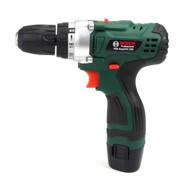 Акумуляторний шурупокрут Bosch PBA EasyDrill 1200 (12V, 2 Ah) з набором інструментів. АКБ шурупокрут Бош PBA 1200 фото