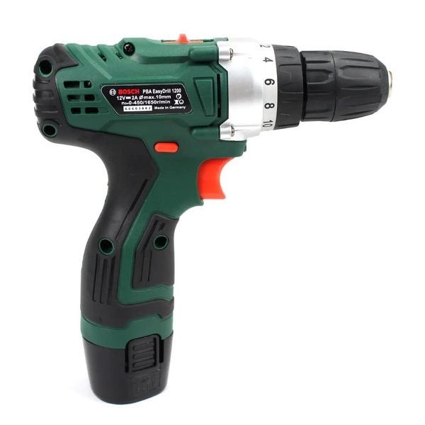 Акумуляторний шурупокрут Bosch PBA EasyDrill 1200 (12V, 2 Ah) з набором інструментів. АКБ шурупокрут Бош PBA 1200 фото