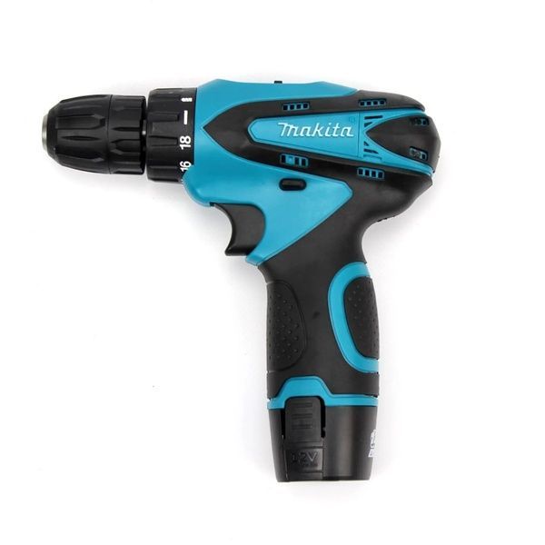 Шуруповерт Makita DF330DWE (12V, 2Ah) з набором інструментів (мультитулс), Акумуляторний шуруповерт Макіта DF330DWE большой набор фото