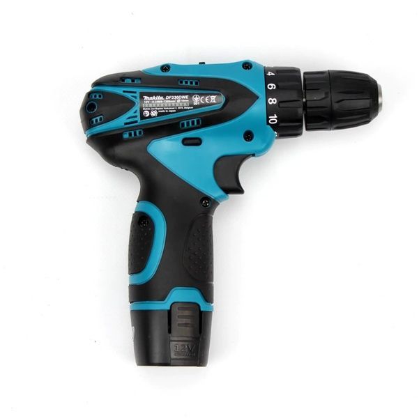 Шуруповерт Makita DF330DWE (12V, 2Ah) з набором інструментів (мультитулс), Акумуляторний шуруповерт Макіта DF330DWE большой набор фото
