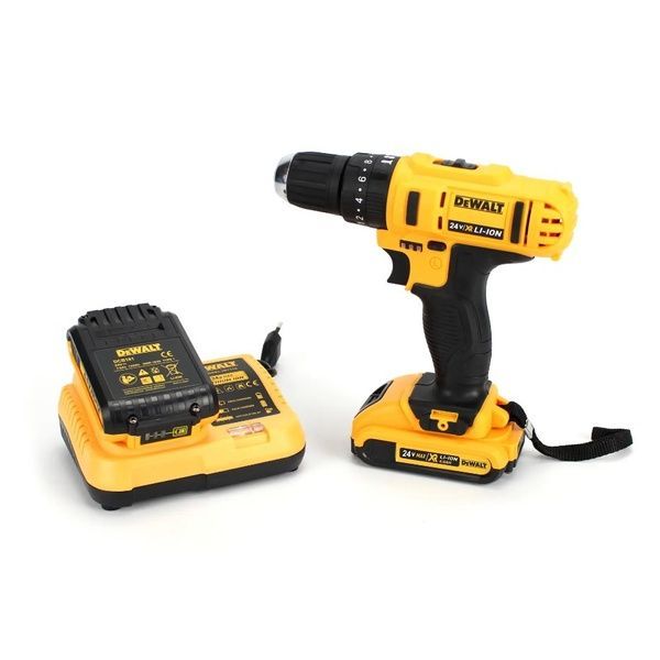 Ударний шуруповерт DeWALT DCD791 (24V, 4AH) з набором інструментів. Акумуляторний шуруповерт Деволт 0632 фото