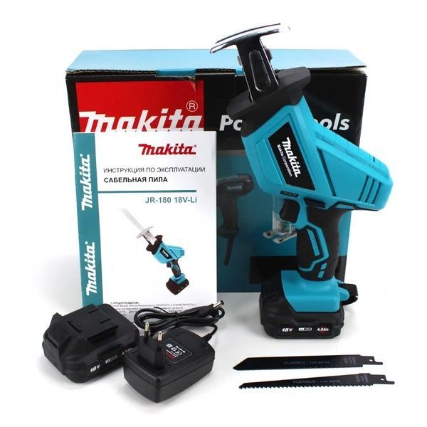 Аккумуляторная сабельная пила Makita JR-180 (18V 4.0Ah). АКБ ножовка Макита JR-180 фото