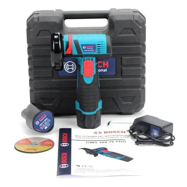 Акумуляторна болгарка Bosch GWS 18V-76 PRO (18V, 2AH) АКБ УШМ Бош 74554 фото