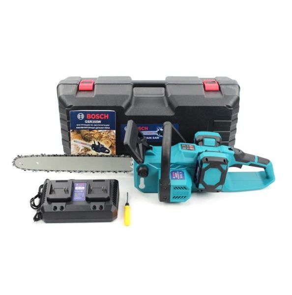 Акумуляторна пилка BOSCH GSR355W (48V, 12AH, шина 40 см) з безключовою натяжкою ланцюга та ручним гальмом GSR355W фото
