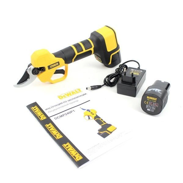 Акумуляторний секатор DeWalt DCMP240P1 (18V, 4AH), АКБ секатор Деволт DCMP240P1 фото