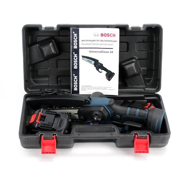 Аккумуляторная мини-пила Bosch UniversalChain 24 (24V, 4Аh) АКБ веткорез Бош / Шина 15см Bosch UniversalChain фото