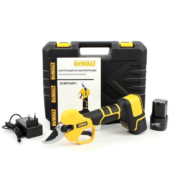 Акумуляторний секатор DeWalt DCMP240P1 (18V, 4AH), АКБ секатор Деволт DCMP240P1 фото