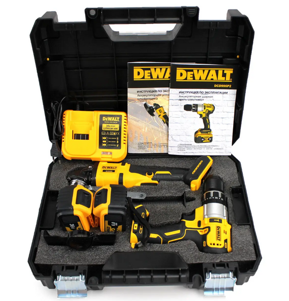 Набор 2в1 АКБ DeWalt 36V (Шуруповерт DCD996P2 + Болгарка DCG409) Набор 2в1 Девольт D34-464 фото