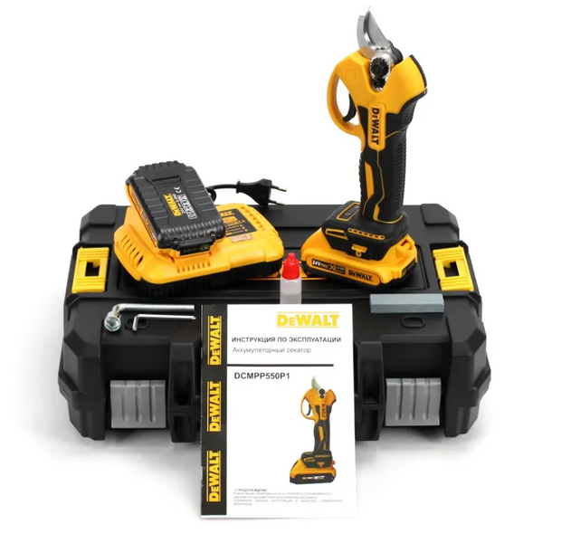 Акумуляторний секатор DeWalt DCMPP550P1 (24V, 5AH), АКБ секатор Девольт DeWalt DCMPP550P1  фото