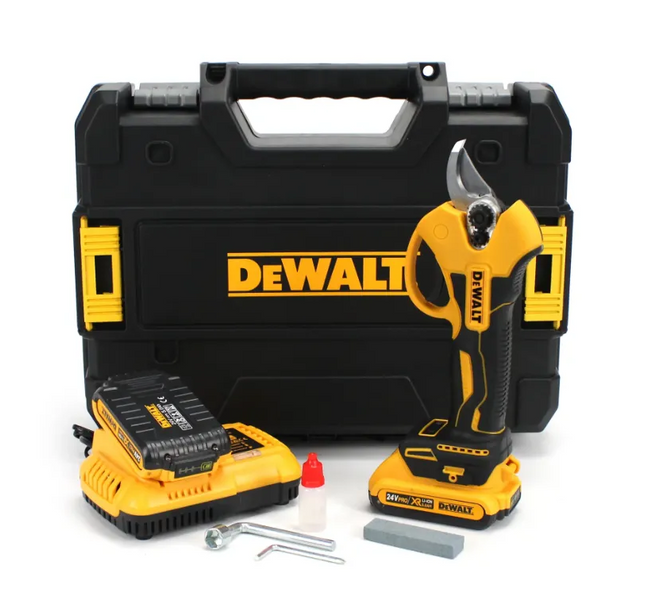 Акумуляторний секатор DeWalt DCMPP550P1 (24V, 5AH), АКБ секатор Девольт DeWalt DCMPP550P1  фото