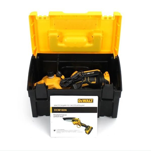 Аккумуляторная мини пила DeWalt DCM160N (24V, 4AH, шина 20 см) с автоматической смазкой цепи DCM160N - 20см фото