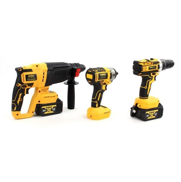 Набор 5в1 АКБ DeWalt 36V (Шуруповерт, Болгарка, Перфоратор, Гайковерт, Циркулярна пила) 45524 фото