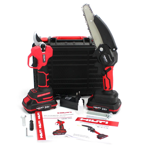 Набір 2в1 АКБ HILTI 24V (Пила SR 6-2-24 + Секатор SRW-24G) Набір 2в1 Хілті H35-6955 фото