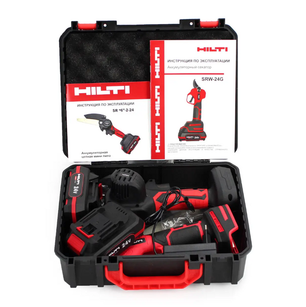 Набір 2в1 АКБ HILTI 24V (Пила SR 6-2-24 + Секатор SRW-24G) Набір 2в1 Хілті H35-6955 фото