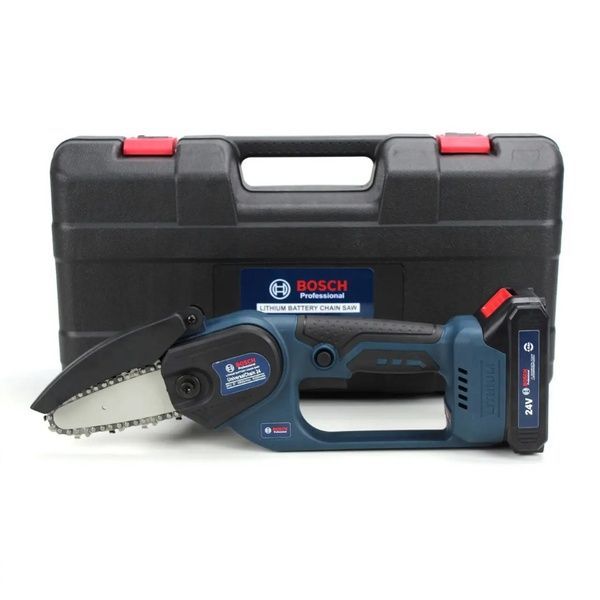 Акумуляторна міні-пила Bosch UniversalChain 24 (24V, 4Аh) АКБ гілкоріз Бош / Шина 10см Bosch UniversalChain 10см фото