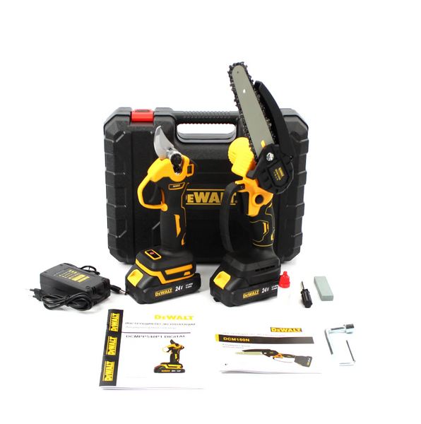Набор 2в1 АКБ DeWalt 24V (Пила DCM150N + Секатор DCMPP540P1) Набор 2в1 Деволт D475-68676 фото