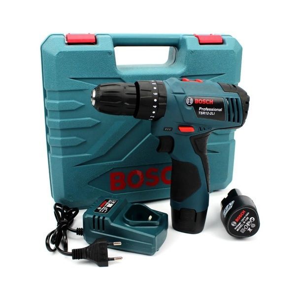 Ударный шуруповерт Bosch TSR12-2LI (12V 3Ah Li-Ion) с набором бит, сверл, головок, гибкий вал. TSR 12-2LI фото