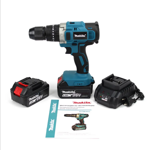 Ударный бесщеточный шуруповерт MAKITA DTW485 (36V, 6AH). аккумуляторная дрель-шуруповерт с ударом МАКИТА Ш02-014 фото