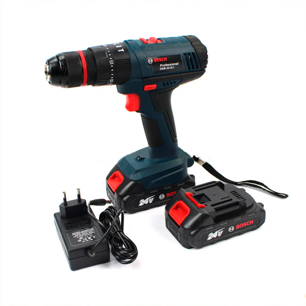 Ударний шуруповерт Bosch GSB 24-2LI (24V 5Ah) з набором інструментів. Шуруповерт Bosch GSB-24-2Li фото