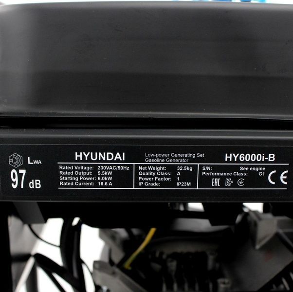 Инверторный бензиновый генератор HYUNDAI HY6000i-B (5.5/6.0 кВт), с медной обмоткой HY6000i (5.5-6.0 кВт) фото