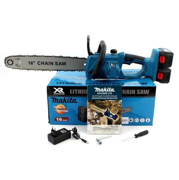 Аккумуляторная пила Makita DUC302Z LTX (40V, 6AH, шина 40см). АКБ пила с бесключевой натяжкой цепи DUC302Z фото