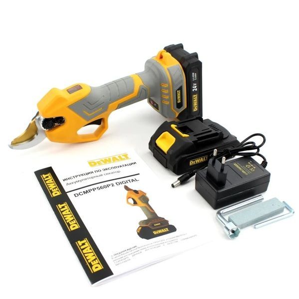 Аккумуляторный секатор DeWalt DCMPP560P2 Digital (24V, 5AH). АКБ секатор Деволт с экраном 3463 фото