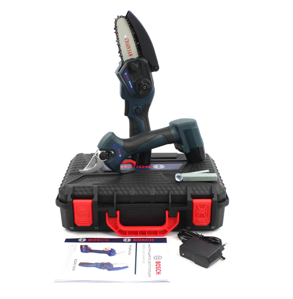 Аккумуляторный набор 2в1 Bosch (мини-пила BGW140N + секатор ProPruner ) АКБ набор 2в1 Бош B23-6872 фото